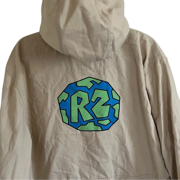 Round Two Beige Avalanche Parka Anorak Pullover Jacket Large - Picture 5 of 11